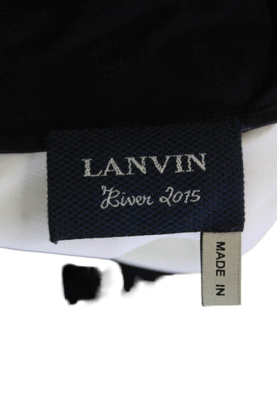 Lanvin Womens V-Neck Long Sleeved Tied Neck Detail Blouse White Size 42