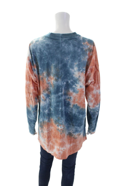 We The Free Womens Cotton Tie Dye Long Sleeve Casual Top Multicolor Size L