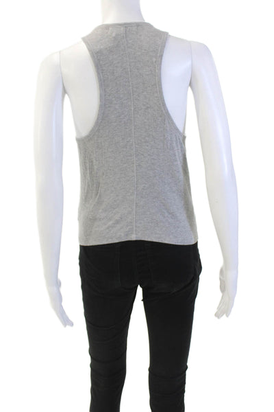 Michael Stars Womens Cotton Ribbed Knit Sleeveless Tank Top Gray Size L