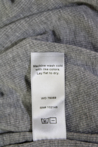 Michael Stars Womens Cotton Ribbed Knit Sleeveless Tank Top Gray Size L