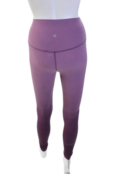 Lululemon Womens Ombre Print Stretch Mid-Rise Ankle Leggings Purple Size 4