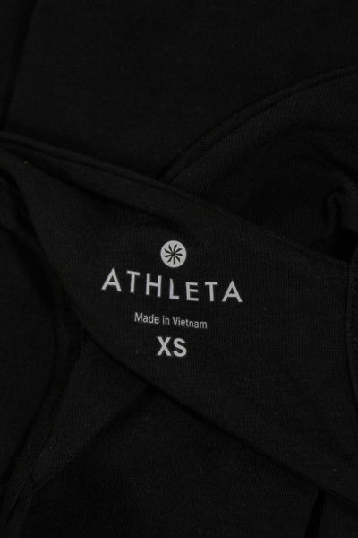 Athleta Womens Scoop Neck Sleeveless Tank Top Legging Set Black Size XS