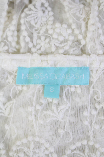 Melissa Odabash Womens Embroidered Sleeveless A Line Dress White Size Small