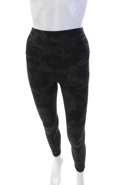 Lululemon Womens Camouflage Print Pull On Athletic Leggings Black Grey Size 4