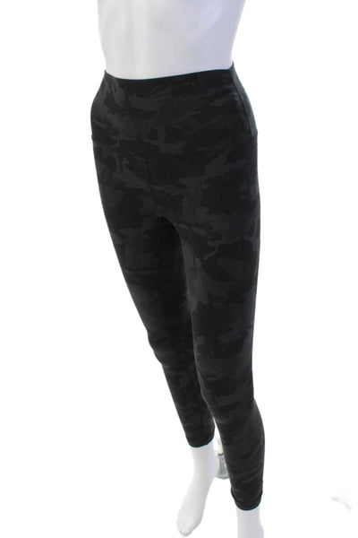 Lululemon Womens Camouflage Print Pull On Athletic Leggings Black Grey Size 4