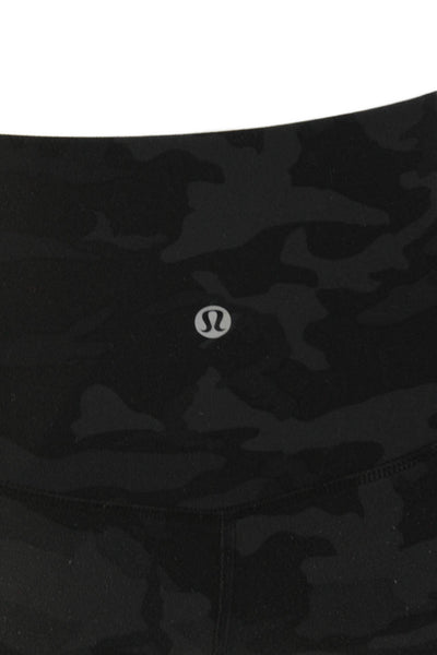 Lululemon Womens Camouflage Print Pull On Athletic Leggings Black Grey Size 4
