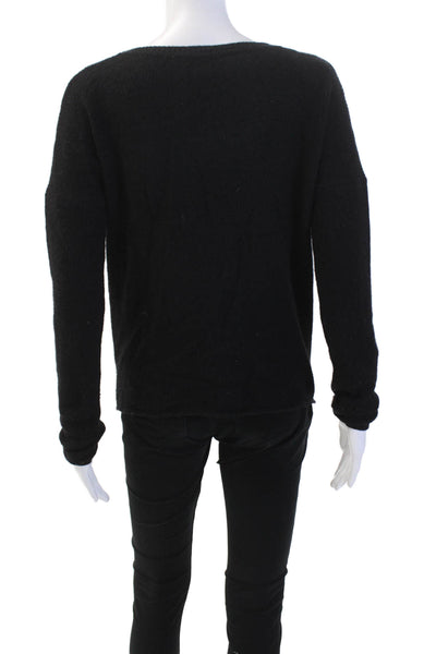 Autumn Cashmere Womens Tie Front Long Sleeves Sweater Black Size Extra Small