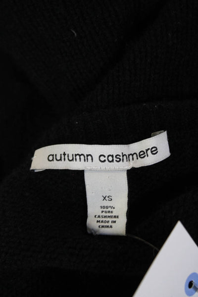 Autumn Cashmere Womens Tie Front Long Sleeves Sweater Black Size Extra Small