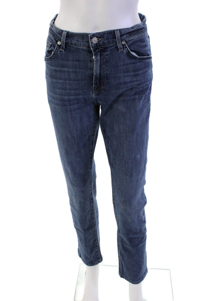 7 For All Mankind Womens Cotton 5 Pocket Mid-Rise Slim Fit Jeans Blue Size 33