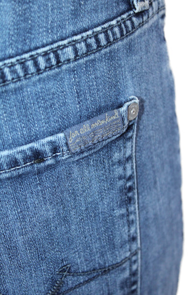 7 For All Mankind Womens Cotton 5 Pocket Mid-Rise Slim Fit Jeans Blue Size 33