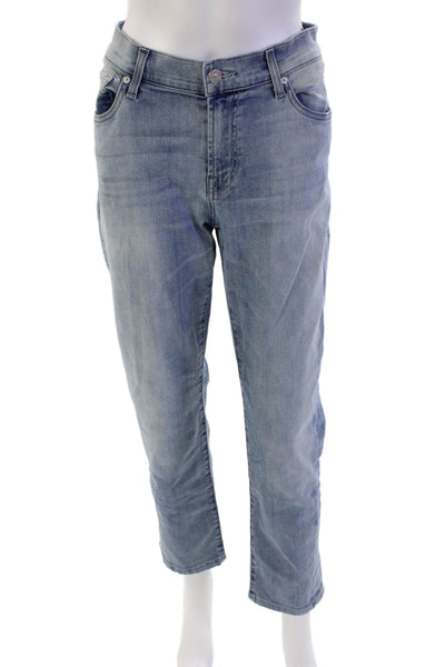 7 For All Mankind Womens Cotton Five Pocket Slim Fit Jeans Light Blue Size 33