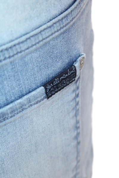7 For All Mankind Womens Cotton Five Pocket Slim Fit Jeans Light Blue Size 33