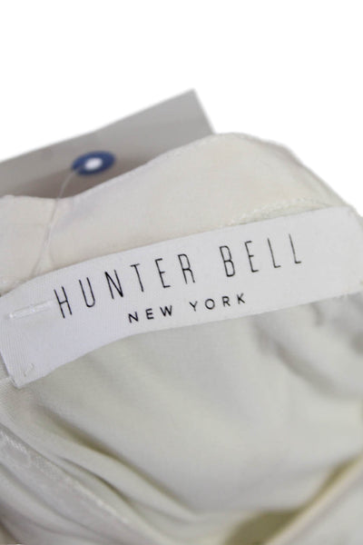 Hunter Bell Womens Back Zip Sleeveless Scoop Neck Mini Shift Dress White Small