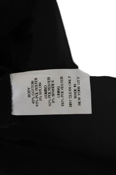 Hunter Bell Womens Back Zip Short Sleeve Crew Neck Shift Dress Black Size 0