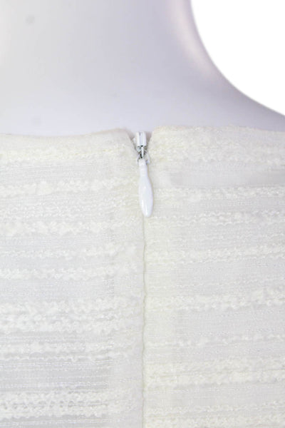 Hunter Bell Womens Back Zip Short Sleeve Ruffled Shift Dress White Size 2