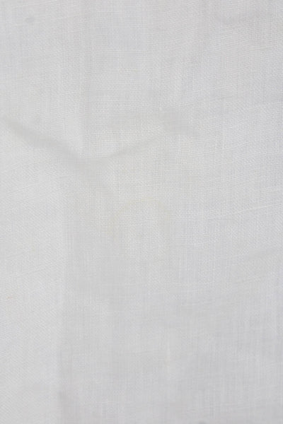 Madison Mathews Womens Long Sleeve Collared V Neck Linen Shirt White Size XS