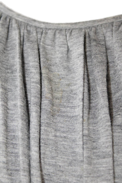 Tibi Womens 3/4 Sleeve Scoop Neck Tee Shirt Gray Cotton Size Extra Small