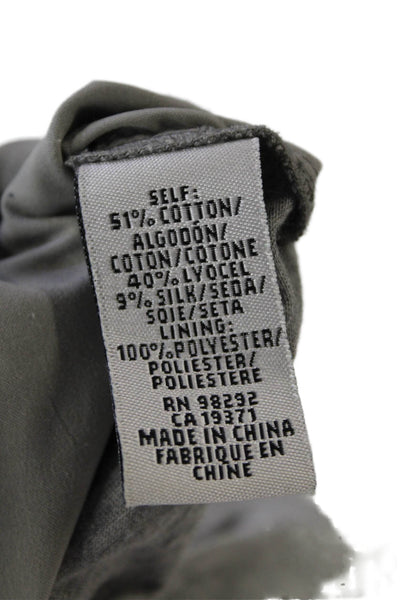Tibi Womens 3/4 Sleeve Scoop Neck Tee Shirt Gray Cotton Size Extra Small