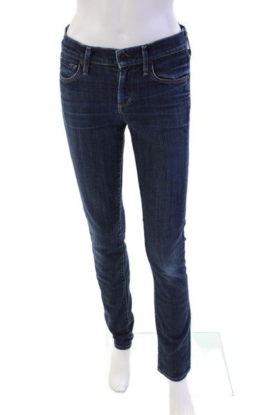 Citizens of Humanity Womens Cotton Blend Mid-Rise Straight Jeans Navy Size 26