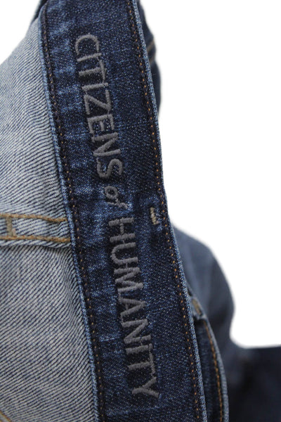 Citizens of Humanity Womens Cotton Blend Mid-Rise Straight Jeans Navy Size 26