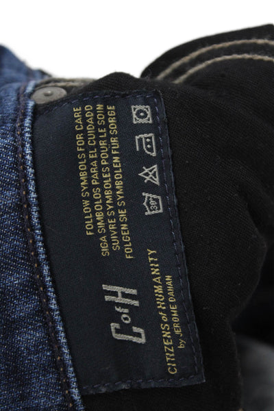 Citizens of Humanity Womens Cotton Blend Mid-Rise Straight Jeans Navy Size 26