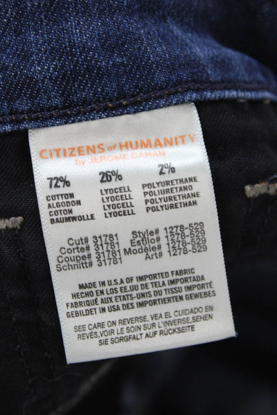 Citizens of Humanity Womens Cotton Blend Mid-Rise Straight Jeans Navy Size 26