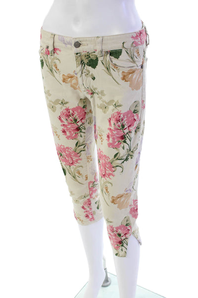 Denim & Supply By Ralph Lauren Womens Cotton Floral Cropped Jeans Tan Size 27
