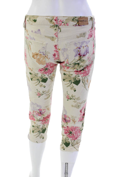 Denim & Supply By Ralph Lauren Womens Cotton Floral Cropped Jeans Tan Size 27