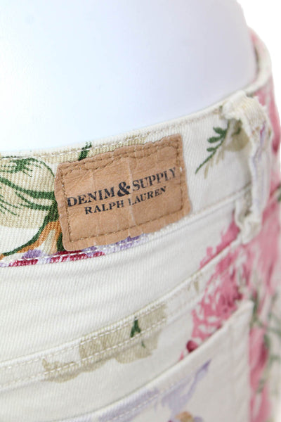 Denim & Supply By Ralph Lauren Womens Cotton Floral Cropped Jeans Tan Size 27
