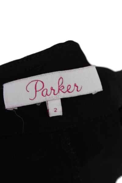 Parker Womens High Rise Zip Up Skinny Leg Cargo Dress Pants Black Size 2