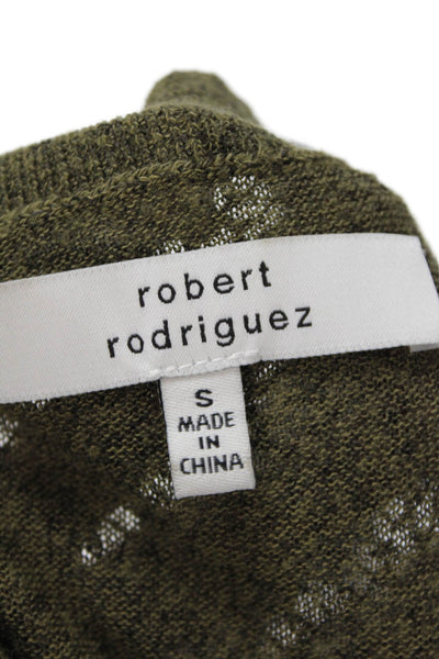 Robert Rodriguez Womens Short Sleeves Pullover Sweater Black Green Size Small