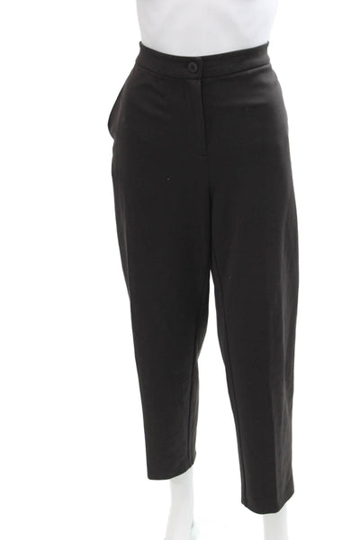 Eileen Fisher Womens Stretch High-Waisted Zip Tapered Pants Brown Size M
