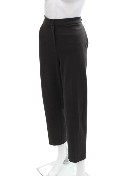 Eileen Fisher Womens Stretch High-Waisted Zip Tapered Pants Brown Size M