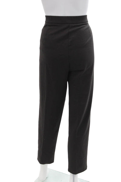 Eileen Fisher Womens Stretch High-Waisted Zip Tapered Pants Brown Size M