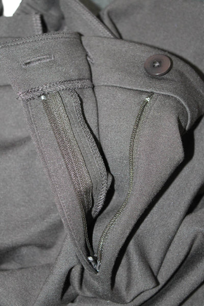 Eileen Fisher Womens Stretch High-Waisted Zip Tapered Pants Brown Size M