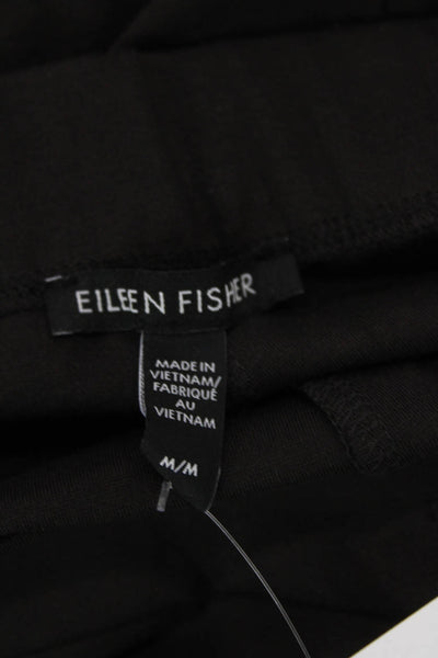 Eileen Fisher Womens Stretch High-Waisted Zip Tapered Pants Brown Size M