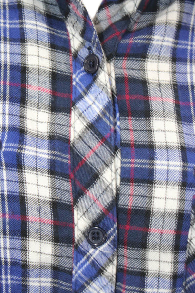 Rails Womens Long Sleeve Ombre Plaid Button Down Shirt Blue Pink Size S