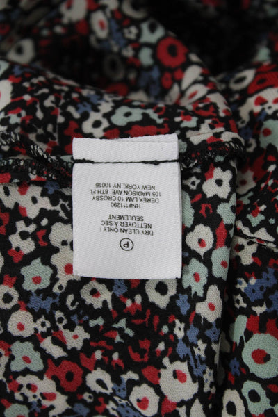 Derek Lam 10 Crosby Womens Floral Cold Shoulder V Neck Blouse Multicolor Size 2
