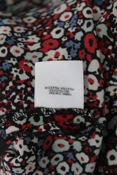 Derek Lam 10 Crosby Womens Floral Cold Shoulder V Neck Blouse Multicolor Size 2