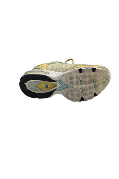 Nike Womens Leather Air Max Low Top Sneakers Gold Metallic Powder Blue Size 6