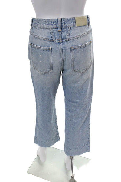 Closed Womens High Rise Light Wash Straight Leg Jeans Blue Cotton Size 24