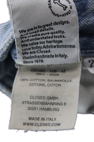Closed Womens High Rise Light Wash Straight Leg Jeans Blue Cotton Size 24
