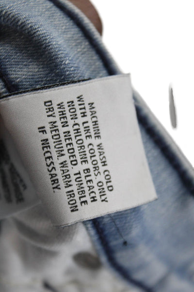 Hudson Womens Cotton Low Rise Distressed Detail Skinny Jeans Blue Size 25