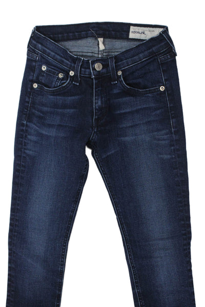 Rag & Bone Jean Womens Cotton Mid Rise Pocketed Capri Skinny Jeans Blue Size 24