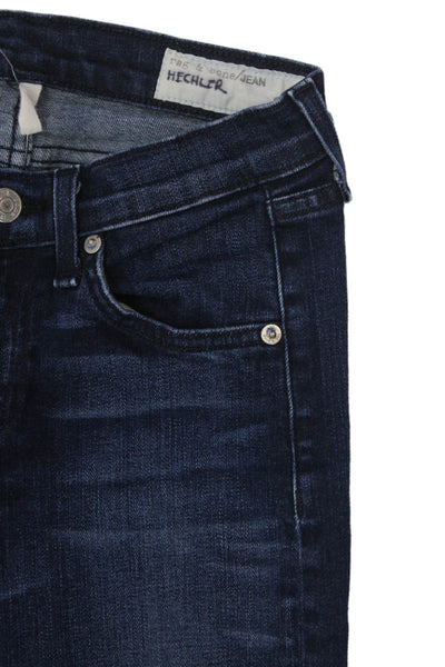 Rag & Bone Jean Womens Cotton Mid Rise Pocketed Capri Skinny Jeans Blue Size 24