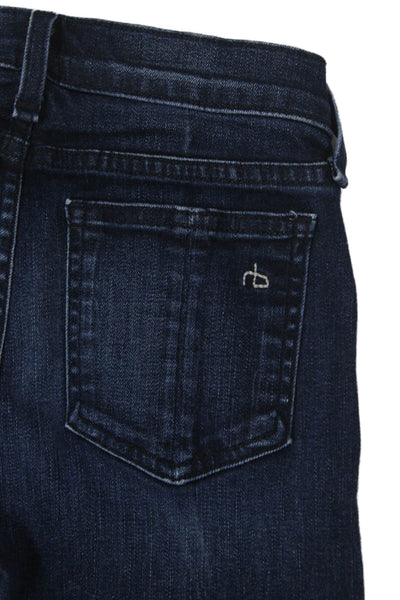 Rag & Bone Jean Womens Cotton Mid Rise Pocketed Capri Skinny Jeans Blue Size 24