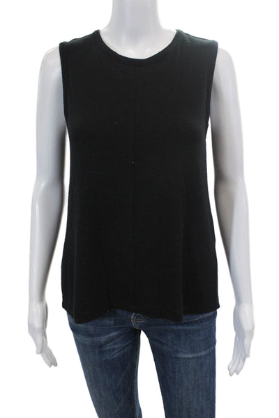 Rag & Bone Jean Womens Scoop Neck Back Slit Tank Top Black Size Small