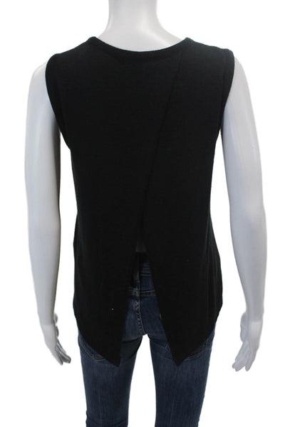 Rag & Bone Jean Womens Scoop Neck Back Slit Tank Top Black Size Small