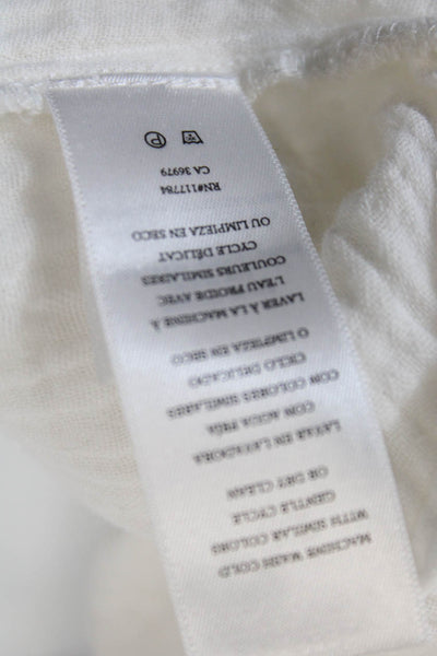Rails Womens Sleeveless V Neck Drawstring Gauze Romper White Cotton Size Medium