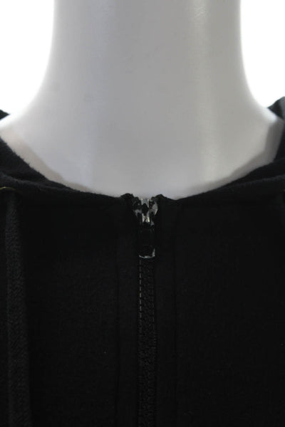 Michael Lauren Women's Hood Long Sleeves Full Zip Sweatshirt Black Size XS